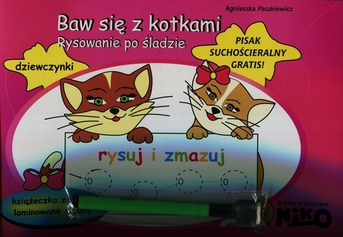 okładka Baw się z kotkami Rysowanie po śladzie książka | Agnieszka Paszkiewicz