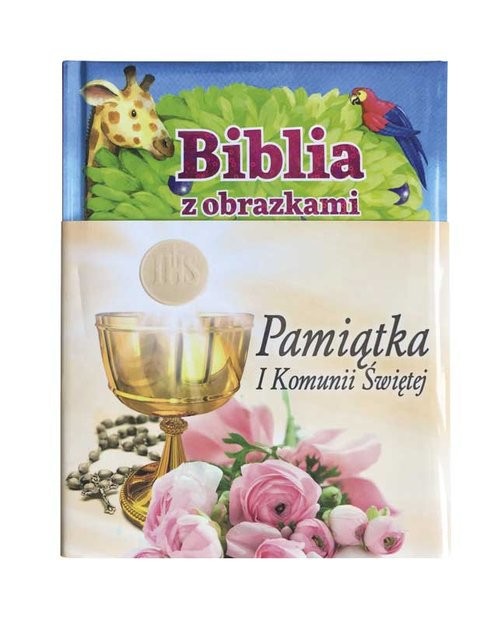 okładka Biblia z obrazkami różowa Pamiątka I komunii świętej książka | Charlotte Thoroe