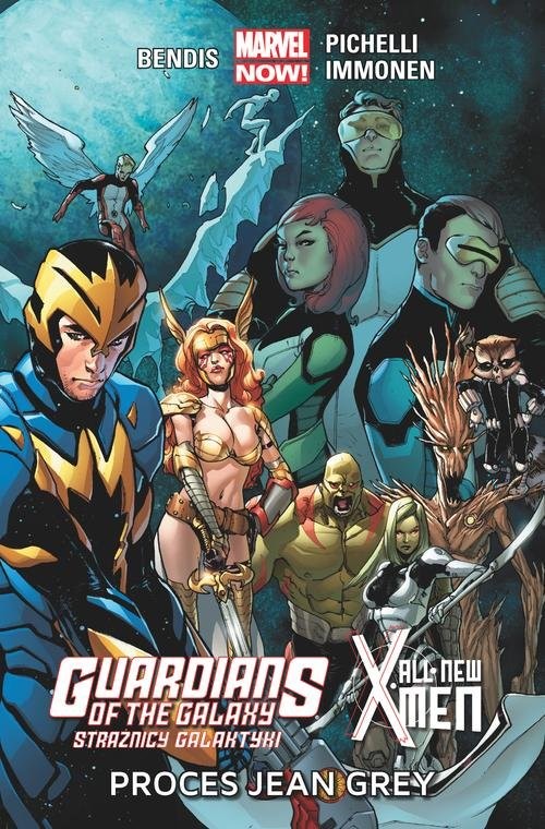 okładka Guardians of the Galaxy Strażnicy Galaktyki / All-New X-Men: Proces Jean Grey książka | Brian Michael Bendis, Sara Pichelli, Stuart Immonen, David Marquez