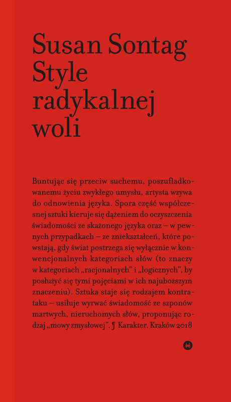 okładka Style radykalnej woli książka | Susan Sontag