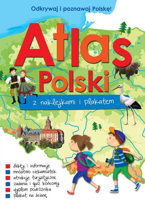 okładka Atlas Polski z naklejkami i plakatem książka | Kaniewska Paulina