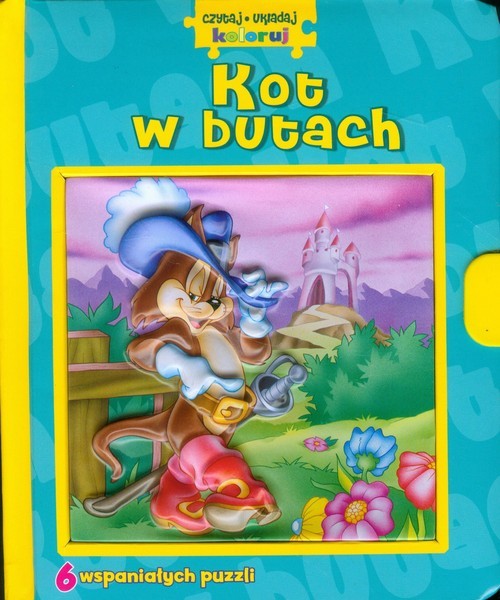 okładka Kot w butach Czytaj układaj koloruj książka