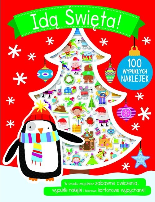 okładka Idą święta książeczka z ponad 100 wypukłymi naklejkami książka