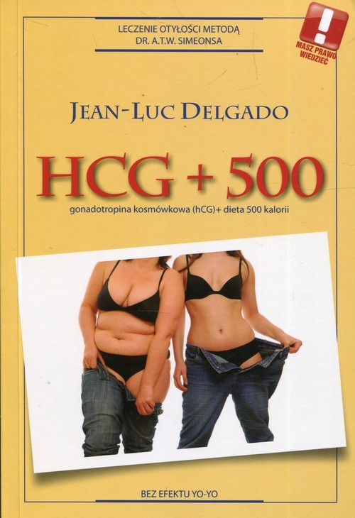 okładka HCG + 500 gonadotropina kosmówkowa (hCG) + dieta 500 kalorii książka | Delgado Jean-Luc
