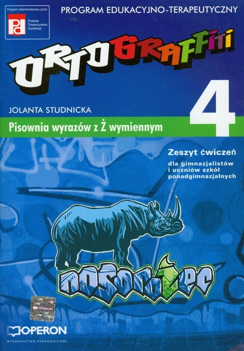 okładka Ortograffiti 4 zeszyt ćwiczeń Pisownia wyrazów z Ż wymiennym Gimnazjum książka | Studnicka Jolanta