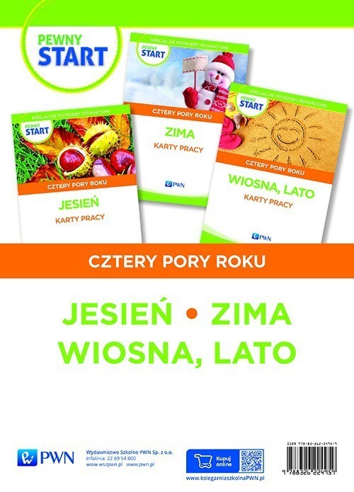 okładka Pewny start Cztery pory roku Materiały ćwiczeniowe Pakiet książka
