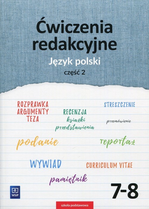 okładka Ćwiczenia redakcyjne 7-8 Język polski Część 2 Szkoła podstawowa książka | Beata Surdej, Andrzej Surdej