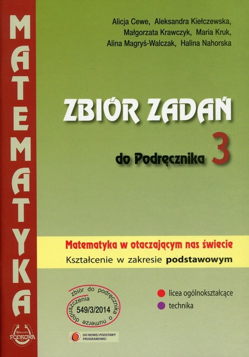 okładka Matematyka w otaczającym nas świecie 3 Zbiór zadań Zakres podstawowy Szkoła ponadgimnazjalna książka