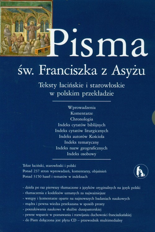 okładka Pisma św Franciszka z Asyżu z płytą CD książka