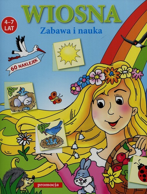 okładka Wiosna Zabawa i nauka 60 naklejek 4-7 lat książka | Warzecha Teresa