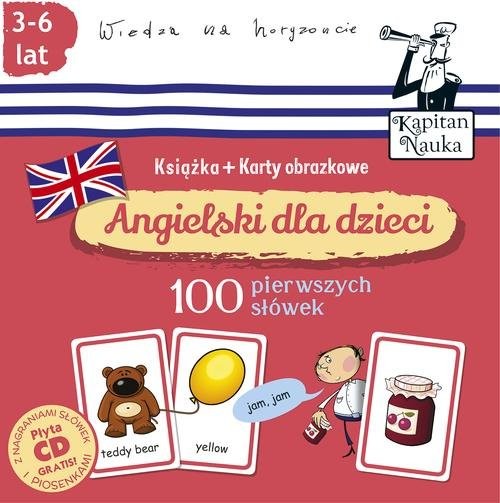 okładka Angielski dla dzieci 100 pierwszych słów Książka + karty obrazkowe książka