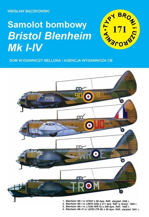 okładka Samolot bombowy Bristol Blenheim Mk I-IV książka | Bączkowski Wiesław