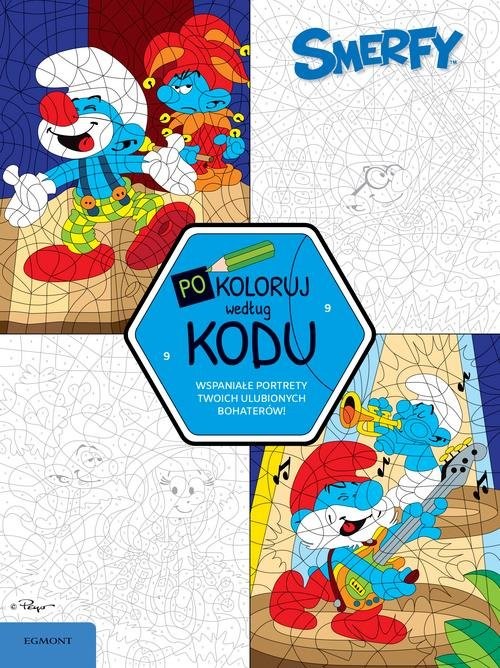okładka Smerfy Pokoloruj według kodu książka | Adrianna Zabrzewska