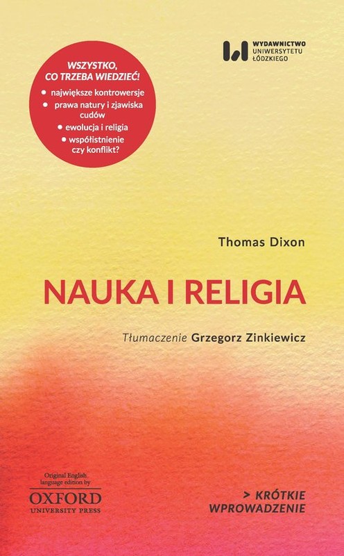 okładka Nauka i religia Krótkie Wprowadzenie 16 książka | Dixon Thomas