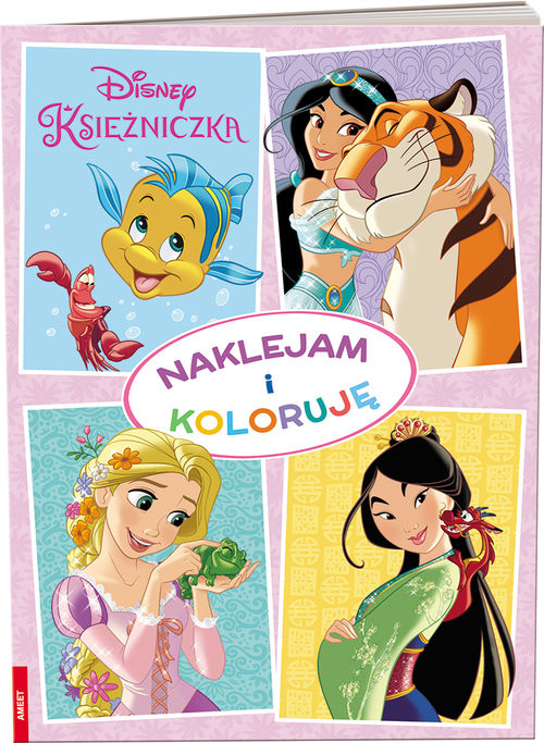 okładka Disney Księżniczka Naklejam i koloruję książka