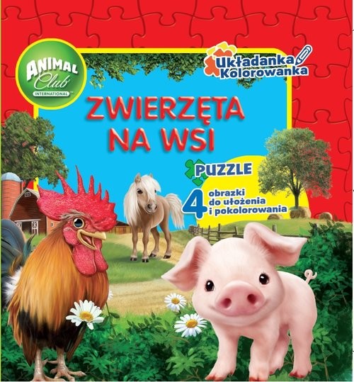 okładka Animal Club Układanka Kolorowanka Zwierzęta na wsi książka