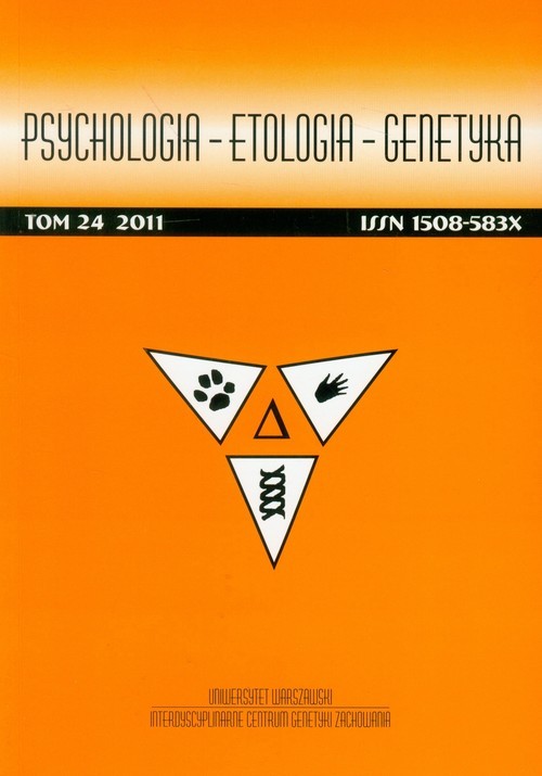 okładka Psychologia Etologia Genetyka Tom 24/2011 książka