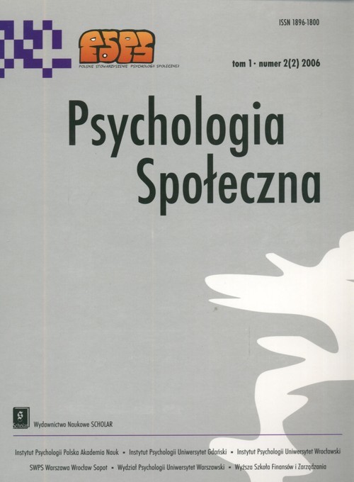 okładka Psychologia społeczna  2(2) 2006 książka