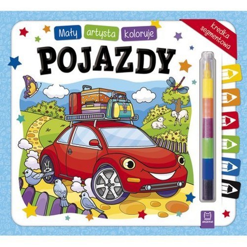 okładka Mały artysta koloruje pojazdy + kredka segmentowa książka | Kajdana Sylwia