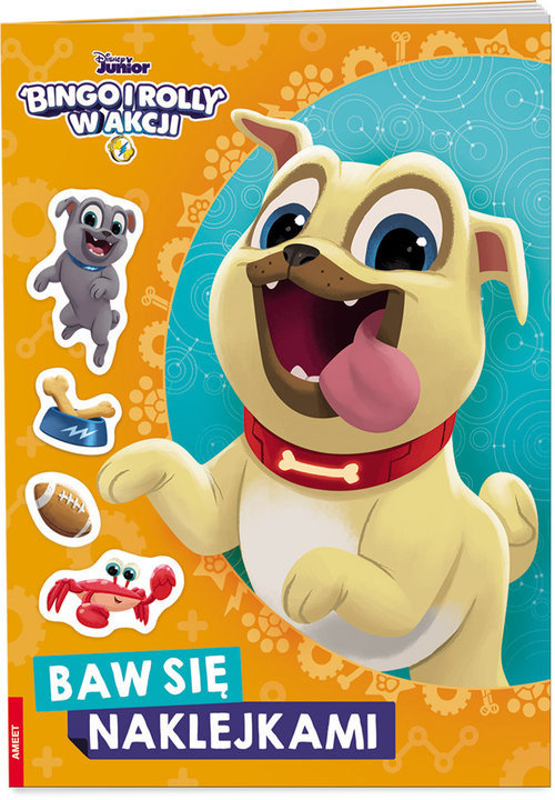 okładka Bingo i Rolly w akcji Baw się naklejkami książka | Opracowania Zbiorowe