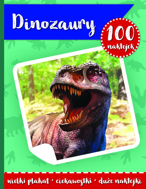 okładka 100 naklejek II- dinozaury książka