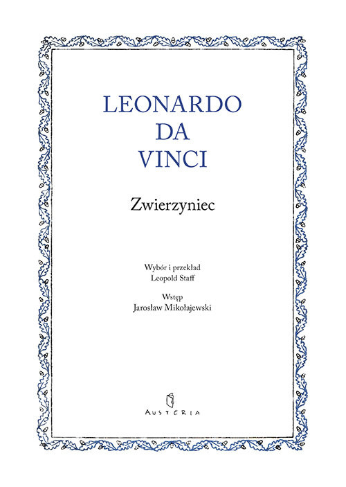 okładka Zwierzyniec książka | Leonardo Da Vinci
