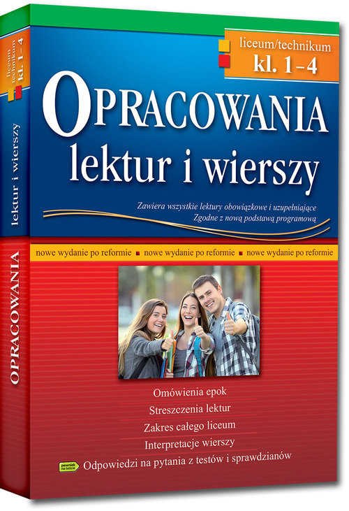 okładka Opracowania lektur i wierszy Klasa 1-4 Liceum technikum książka