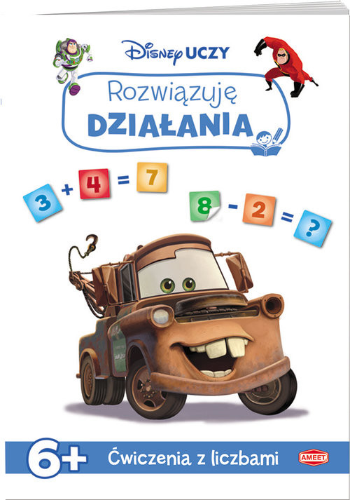 okładka Disney Uczy Auta  Rozwiązuję działania Ćwiczenia z liczbami UDK-9303 książka