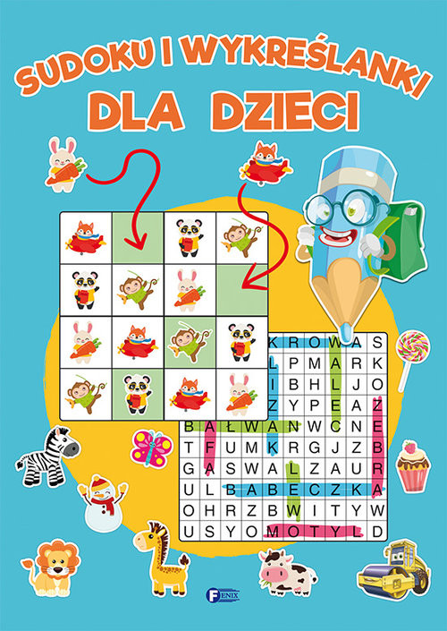 okładka Sudoku i wykreślanki dla dzieci książka