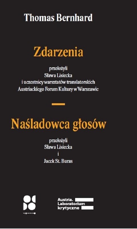 okładka Zdarzenia Naśladowca głosów książka | Thomas Bernhard