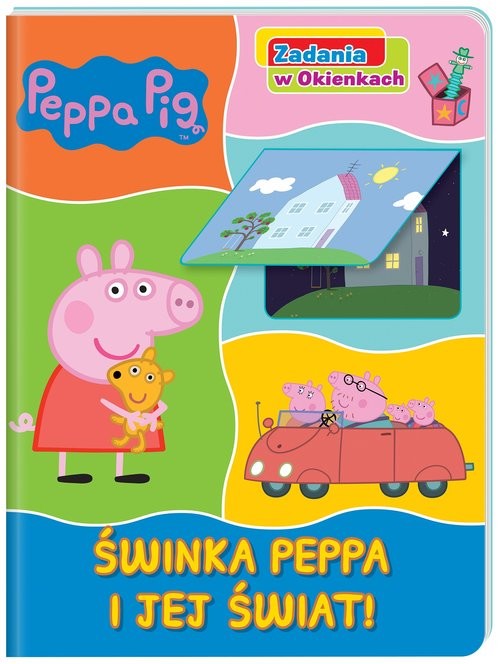 okładka Peppa Pig Zadania w okienkach Świnka Peppa i jej świat! książka