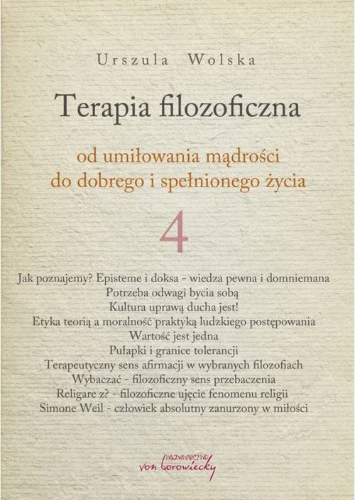 okładka Terapia Filozoficzna 4 książka | Urszula Wolska