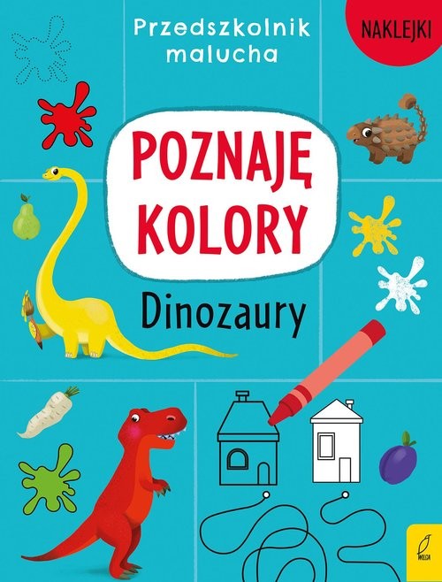 okładka Przedszkolnik malucha Poznaję kolory Dinozaury książka