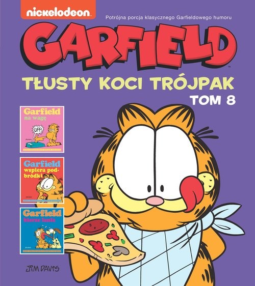 okładka Garfield Tłusty koci trójpak Tom 8 książka