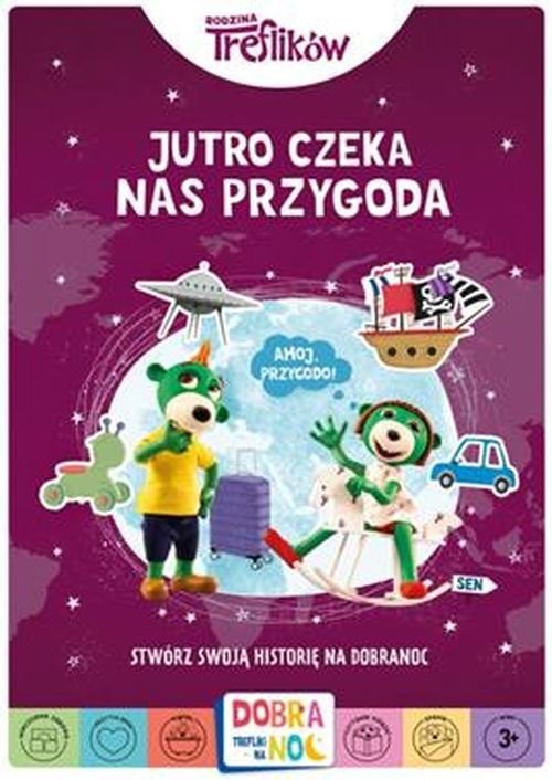 okładka Jutro czeka nas przygoda Rodzina Treflików Stwórz swoją historię na dobranoc książka
