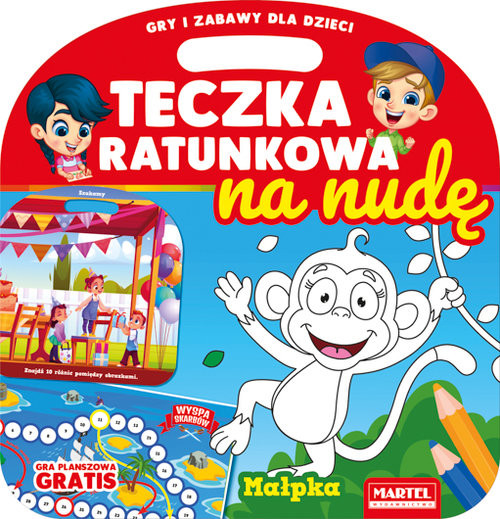 okładka Teczka ratunkowa na nudę z grą Małpka książka | Adam Gdula