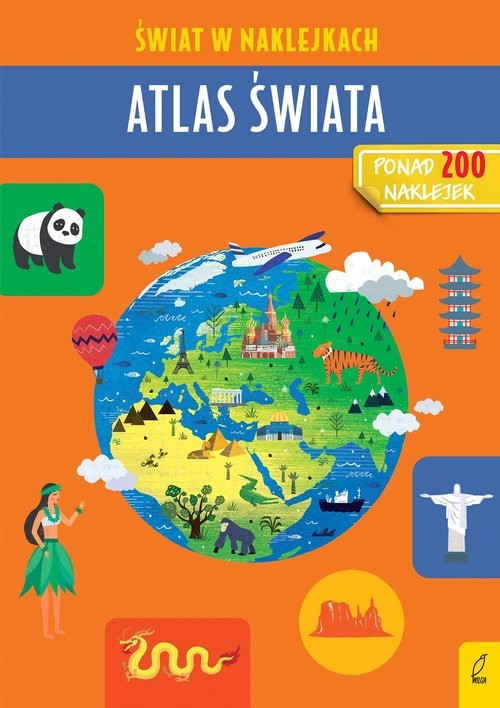 okładka Atlas świata Świat w naklejkach książka | Patrycja Zarawska