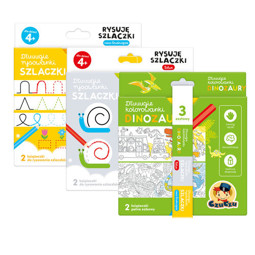 okładka CzuCzu Zestaw rysowanek Dinozaury 4+ książka | Opracowania Zbiorowe