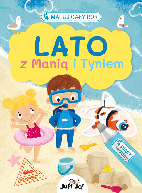 okładka Lato z Manią i Tyniem Malowanka z pisakiem wodnym Maluj cały rok książka