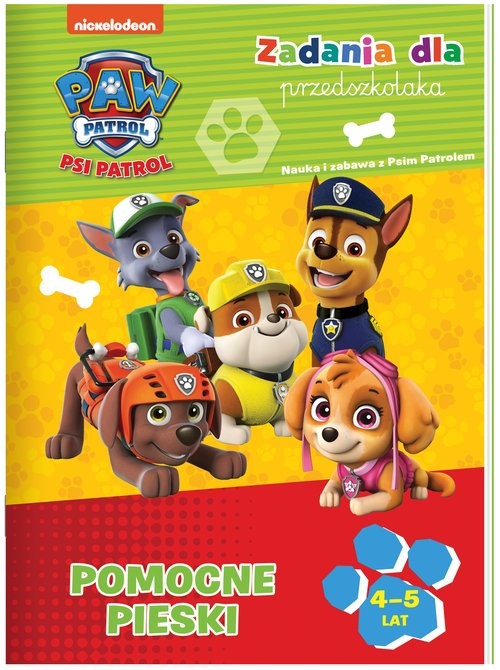 okładka Psi Patrol Zadania dla przedszkolaka Pomocne pieski 4-5 lat książka | Opracowania Zbiorowe