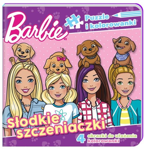 okładka Barbie Puzzle i kolorowanki Słodkie szczeniaczki. książka | Opracowania Zbiorowe