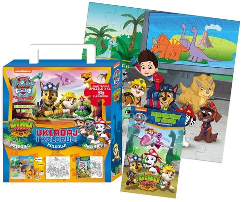 okładka Psi Patrol Układanka -Kolorowanka Dzielna drużyna. książka | Opracowania Zbiorowe