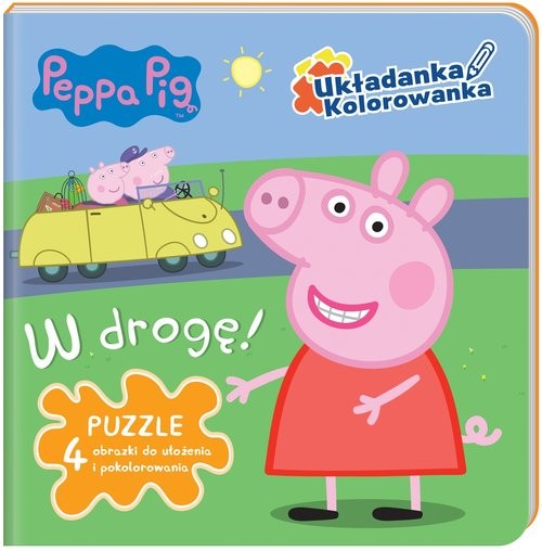okładka Peppa Pig. Układanka -Kolorowanka. W drogę. książka | Opracowania Zbiorowe