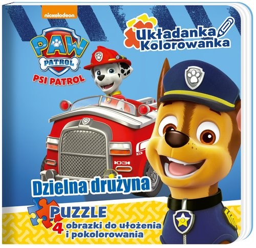 okładka Psi Patrol Układanka -Kolorowanka  Dzielna drużyna. książka | Opracowania Zbiorowe