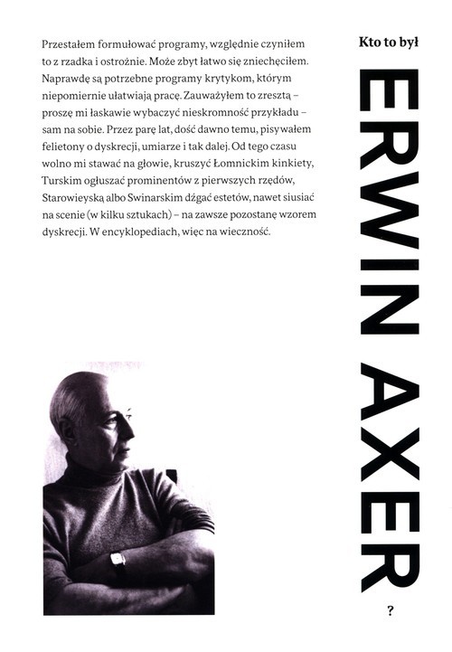 okładka Kto to był Erwin Axer? książka