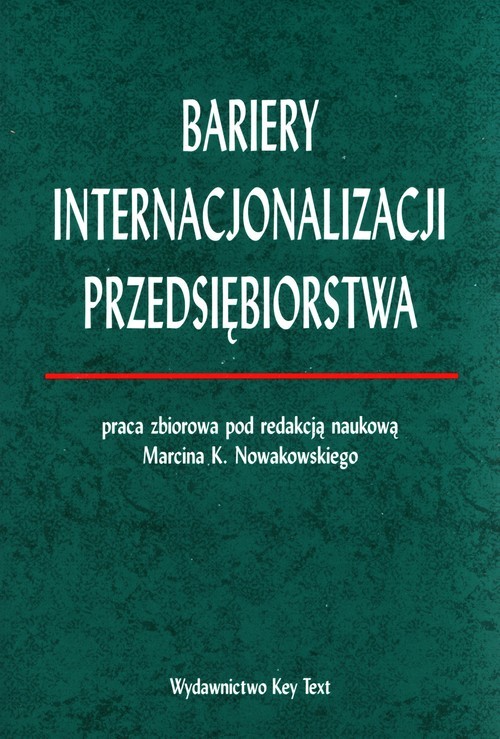 okładka Bariery internacjonalizacji przedsiębiorstwa książka
