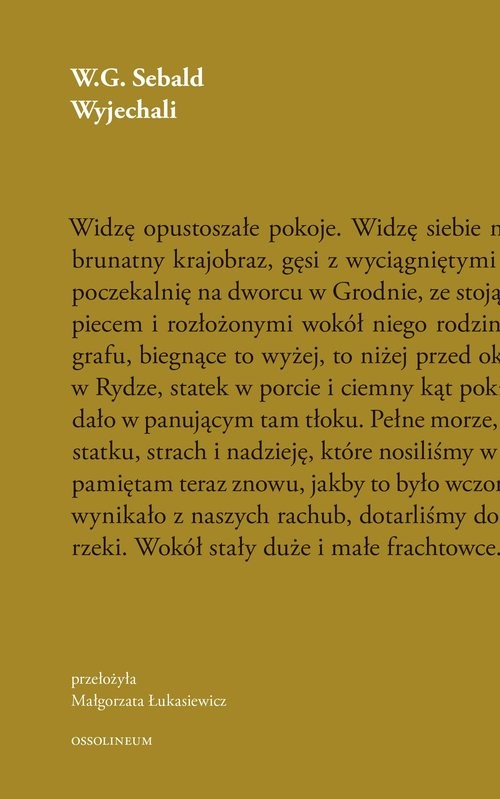 okładka Wyjechali książka | Sebald W.G.