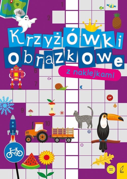 okładka Krzyżówki obrazkowe z naklejkami książka