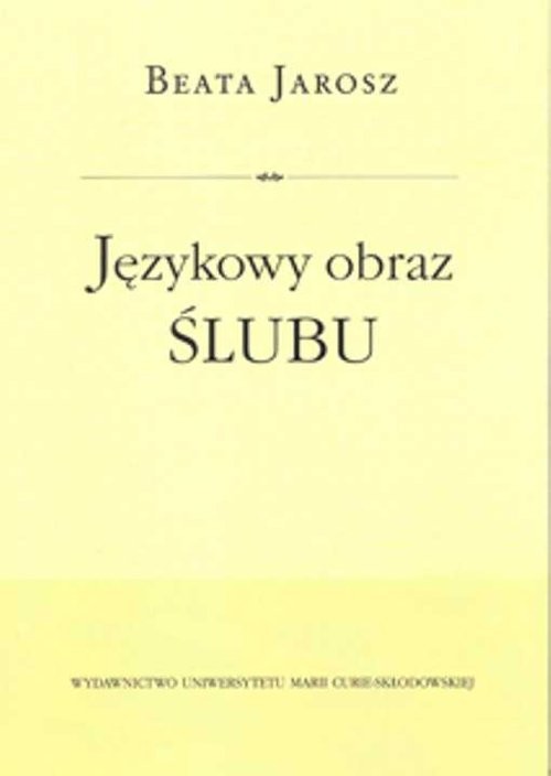 okładka Językowy obraz ślubu książka | Beata Jarosz