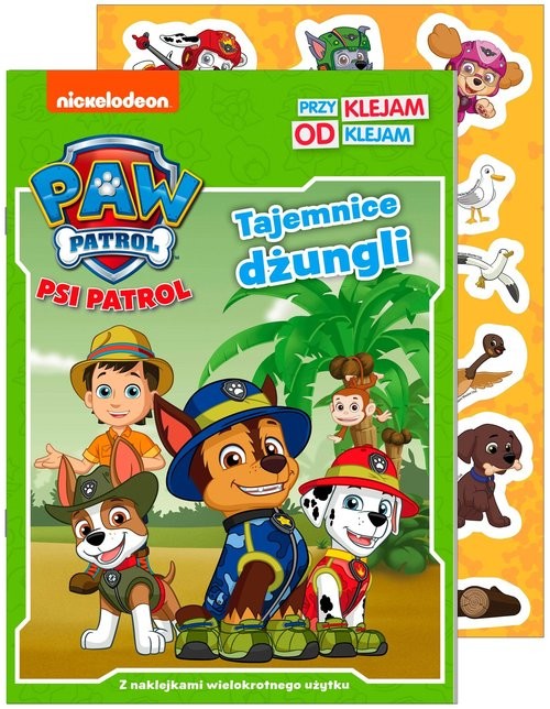 okładka Psi Patrol. Przyklejam Odklejam. Tajemnice dżungli. książka